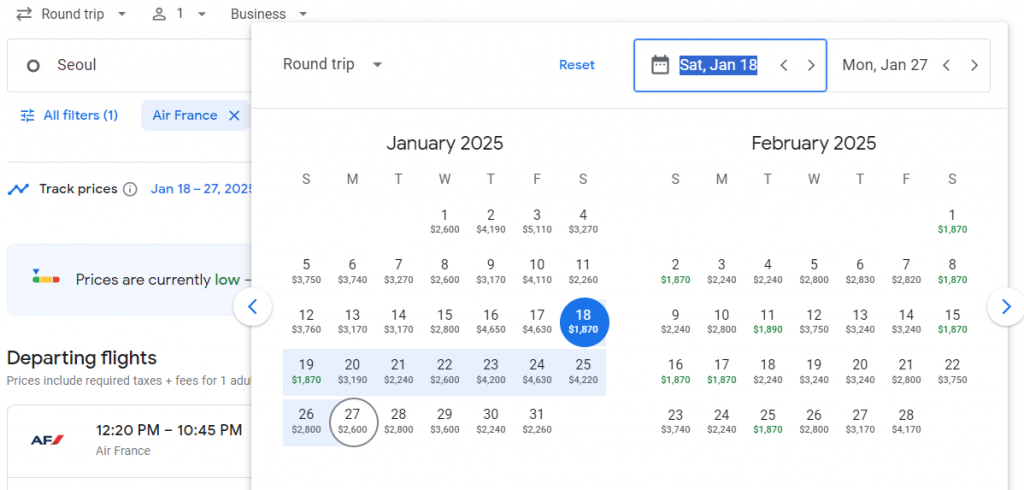 Business Class Suite from South Korea to Rome