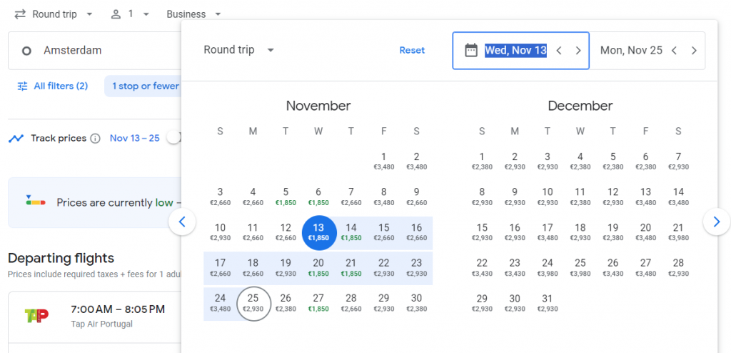 Business Class from Amsterdam to Rio De Janeiro