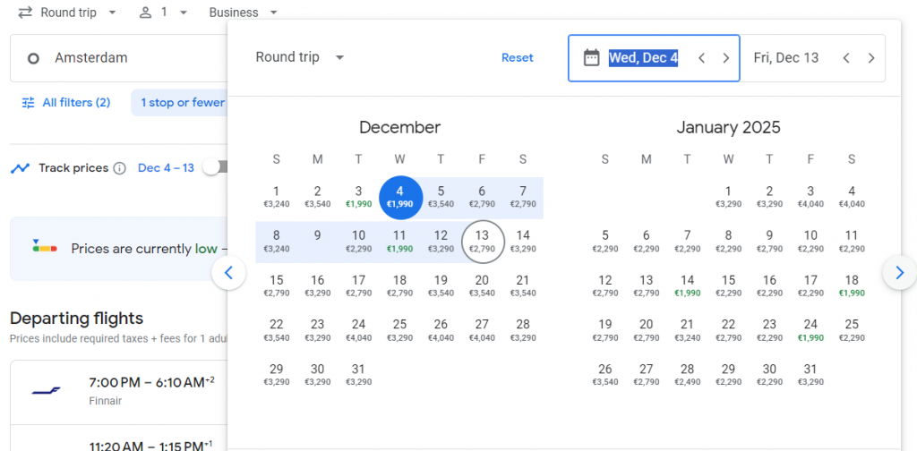 Business Class from Amsterdam to Bangkok