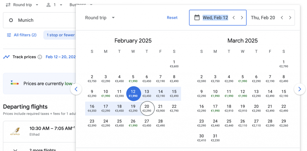 Business Class from Munich to Phuket