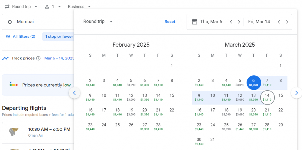 Business Class from India to Germany