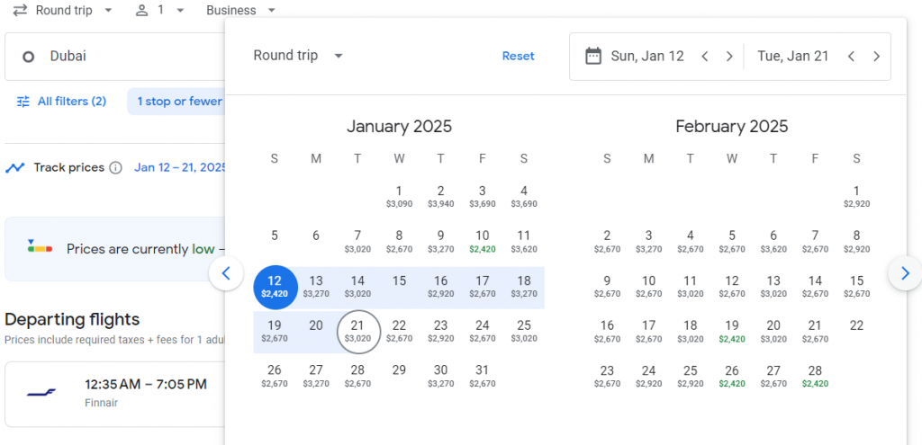 Business Class from Dubai to New York