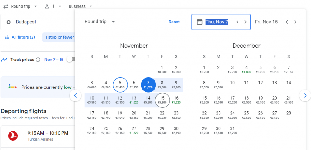 Business Class from Budapest to Brazil