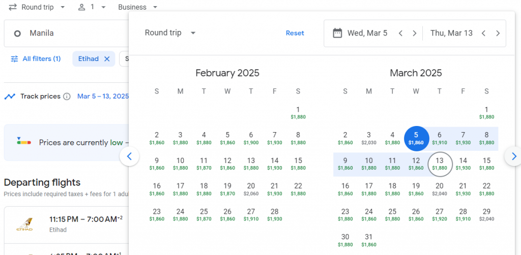 Business Class from Philippines to Portugal