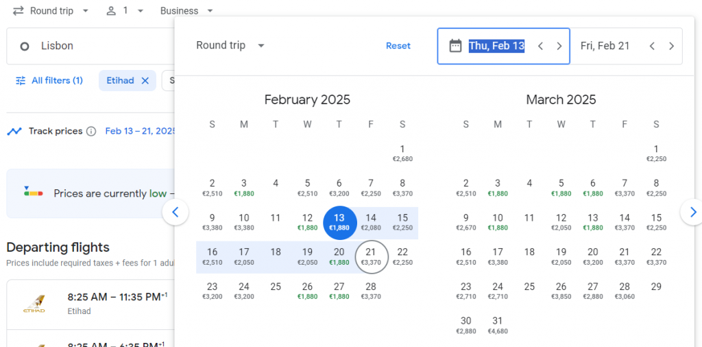 Business Class from Portugal to Thailand