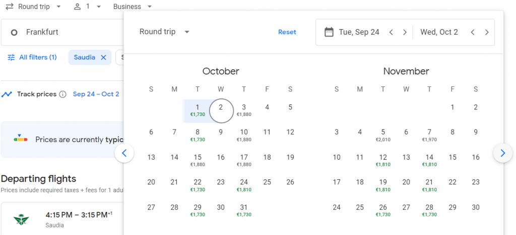 Business Class from Frankfurt to Mauritius