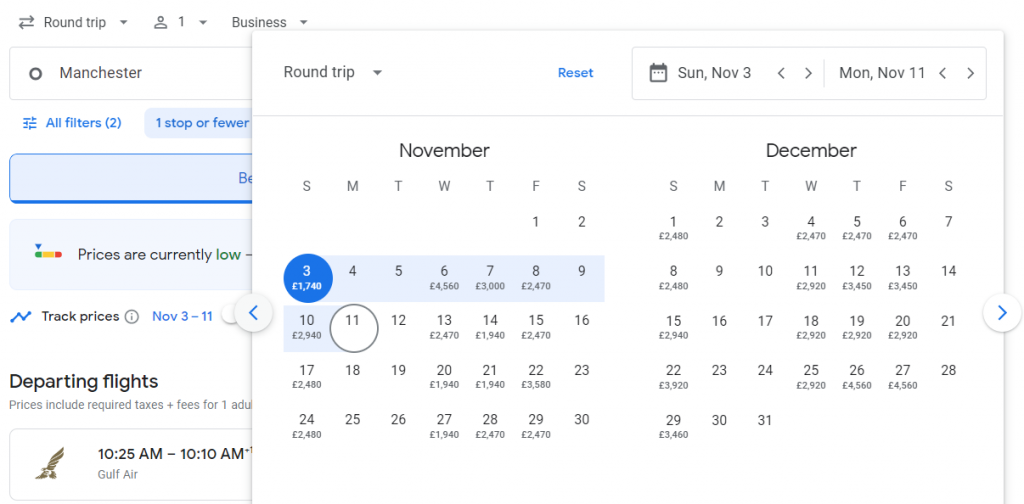 Business Class from Manchester to Philippines