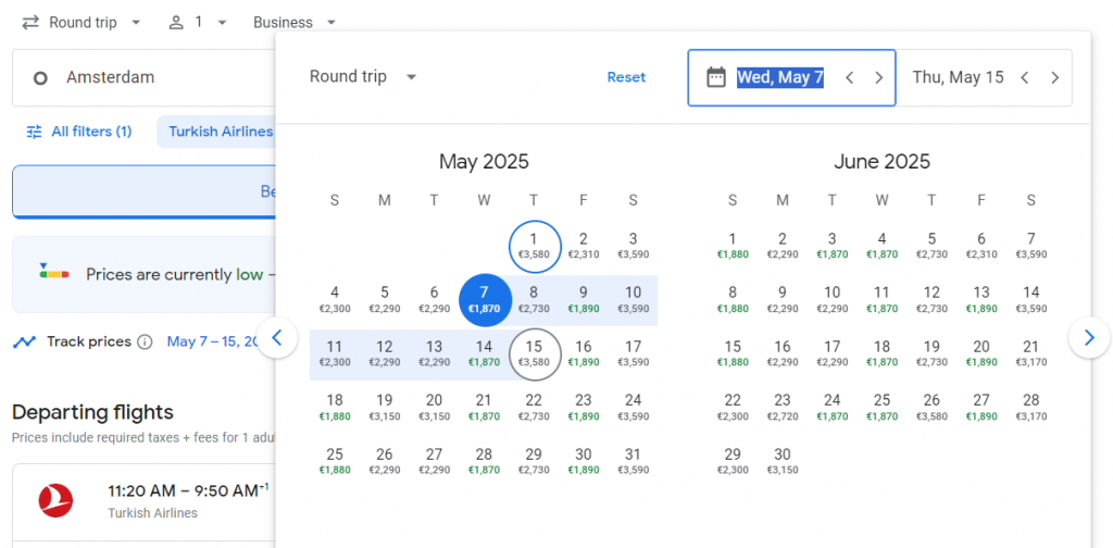 Business Class from Amsterdam to Thailand