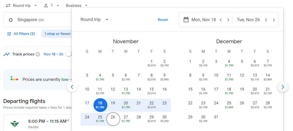 Business Class from Singapore to Casablanca