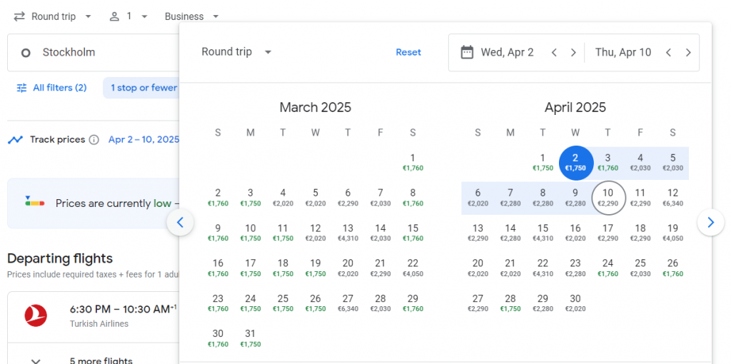 Business Class from Sweden to Seattle