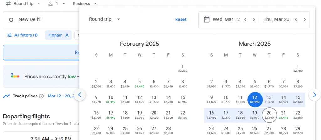 Business Class from India to Spain