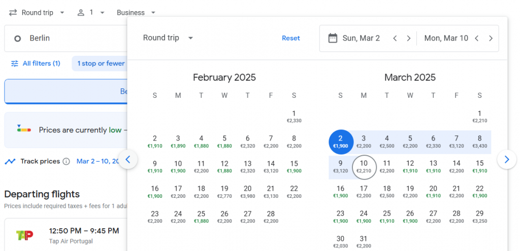 Business Class from Berlin to Brazil