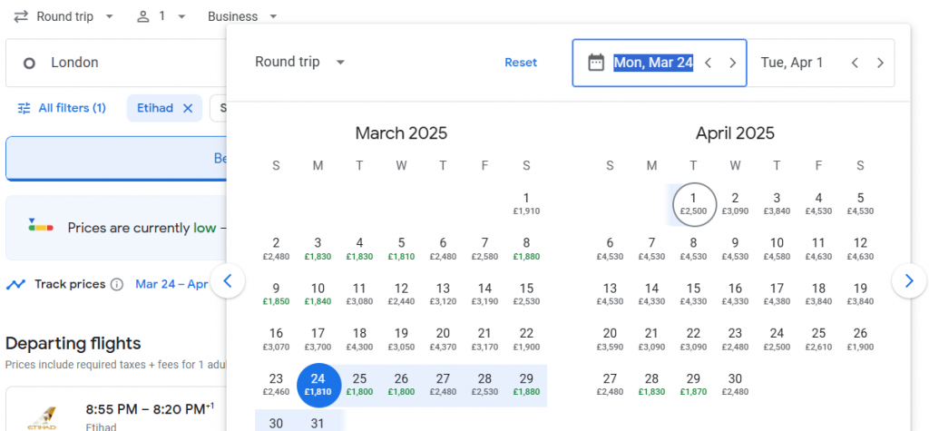 Business Class from London to Indonesia