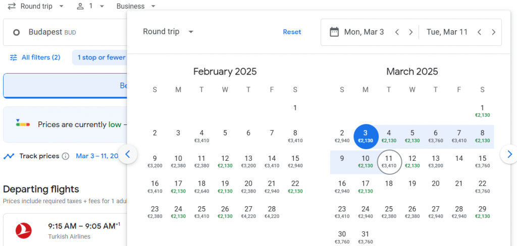 Business Class from Budapest to Taiwan