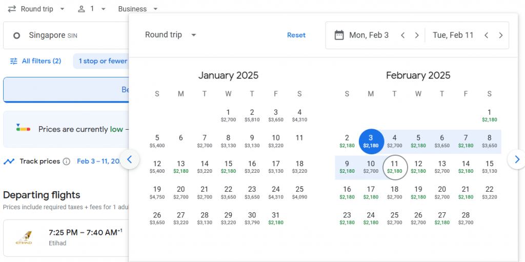 Business Class from Singapore to Madrid