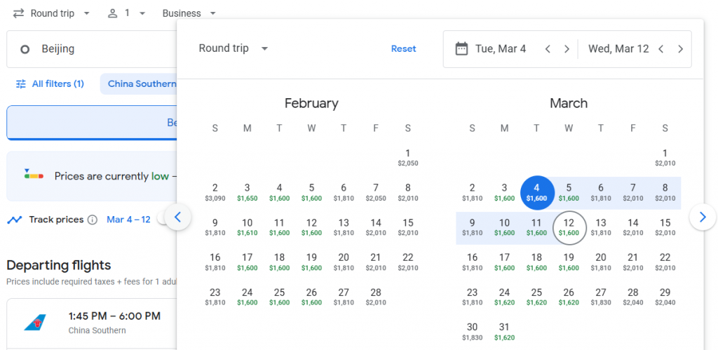 Business Class from China to Amsterdam