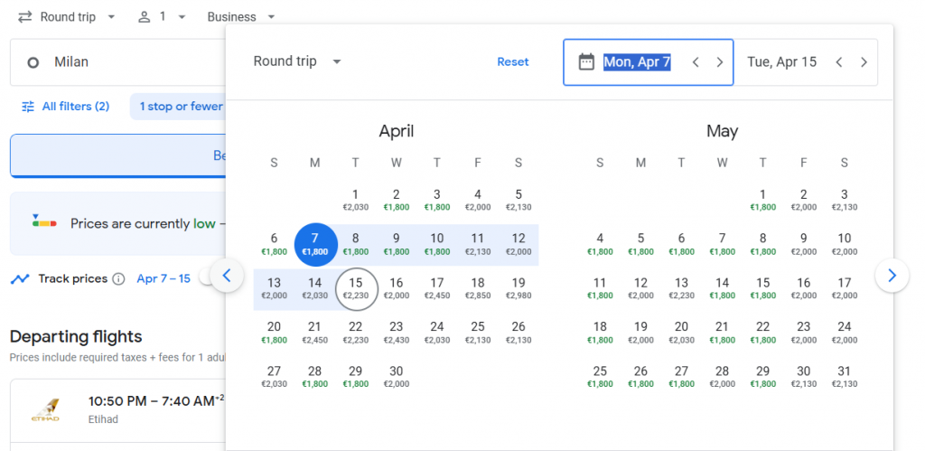 Business Class from Milan to Phuket