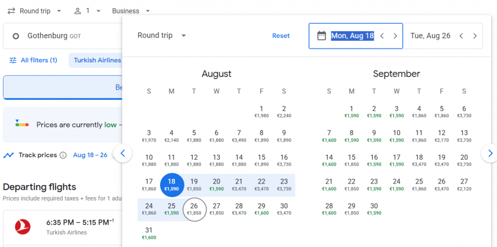 Business Class from Sweden to Hong Kong