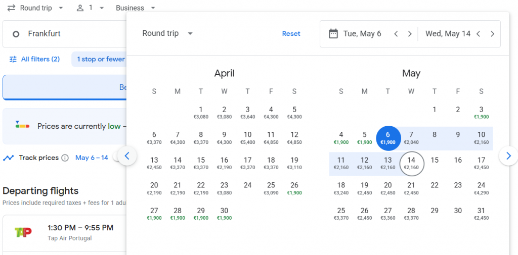 Business Class from Frankfurt to Brazil