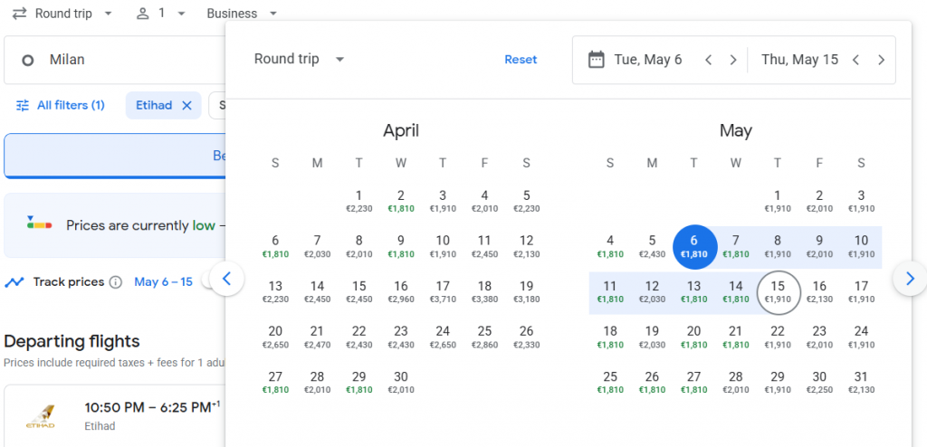 Business Class from Milan to Phuket