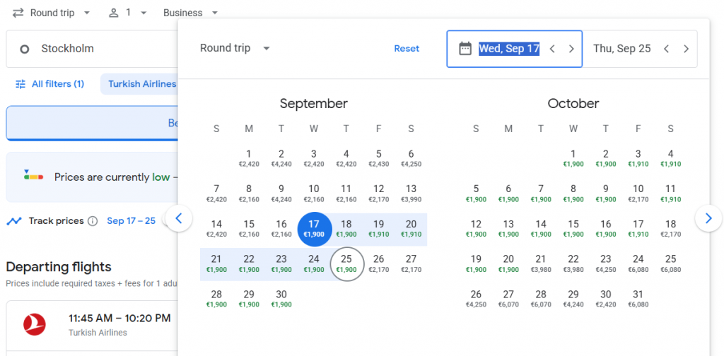 Business Class from Sweden to Los Angeles