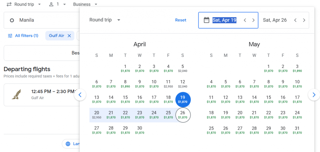 Business Class from Philippines to Greece