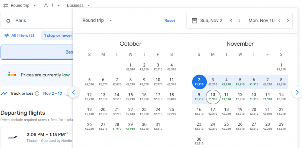 Business Class from Paris to Thailand