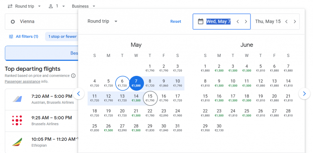 Business Class from Vienna to Ghana