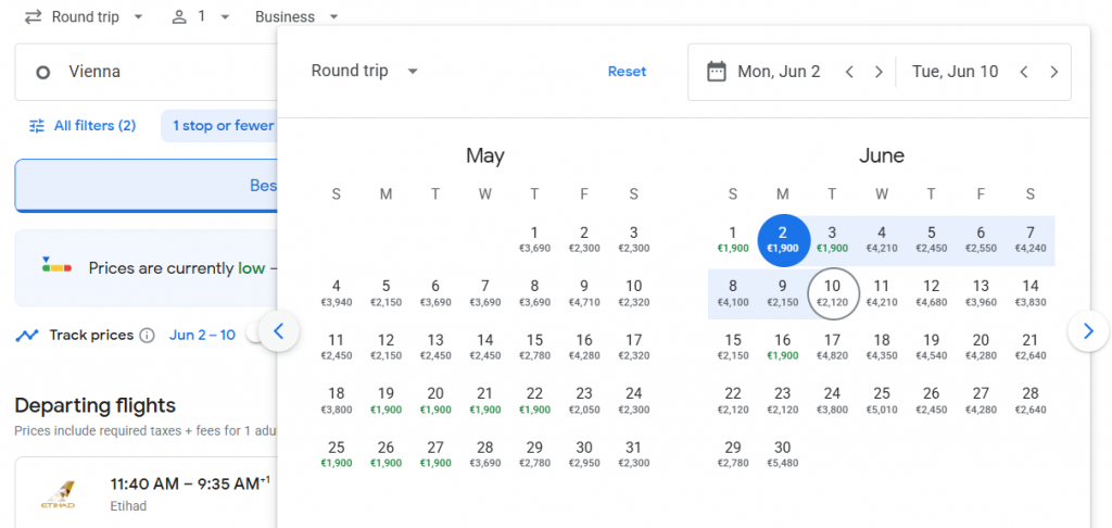 Business Class from Vienna to Indonesia