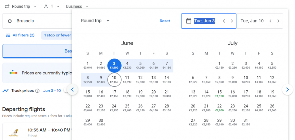 Business Class from Brussels to South Korea