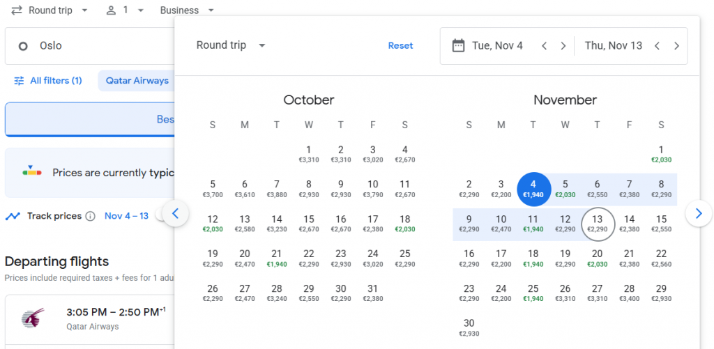 5* Business Class from Norway to Hong Kong