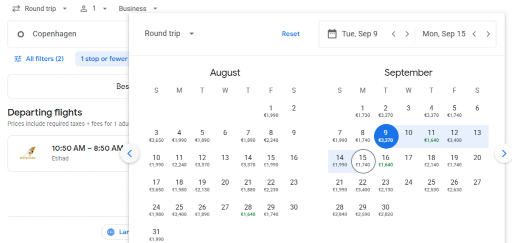 Business Class from Denmark to China