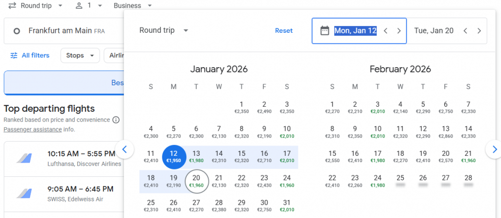 Business Class from Frankfurt to Dominican Republic