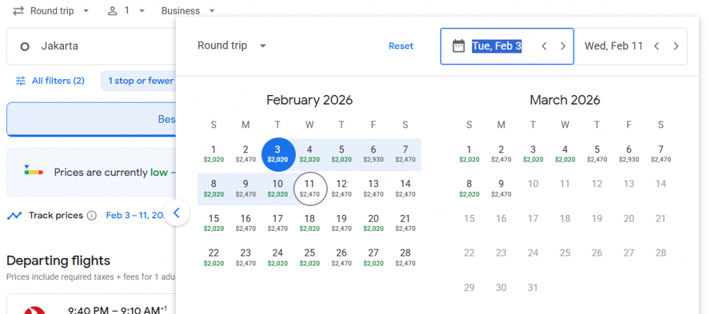 Business Class from Indonesia to Italy