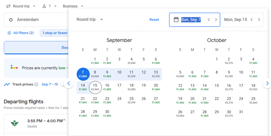 Business Class from Netherlands to Indonesia
