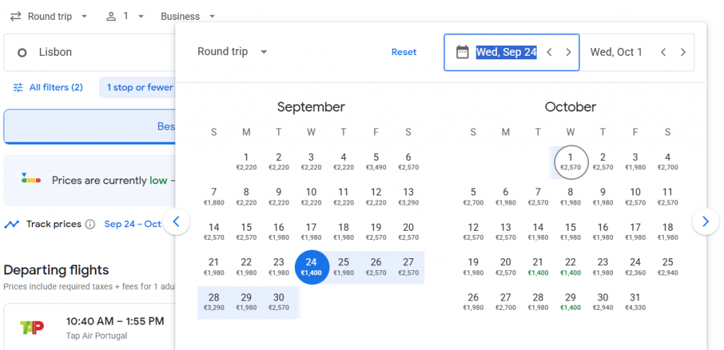 Business Class Nonstop from Portugal to Canada
