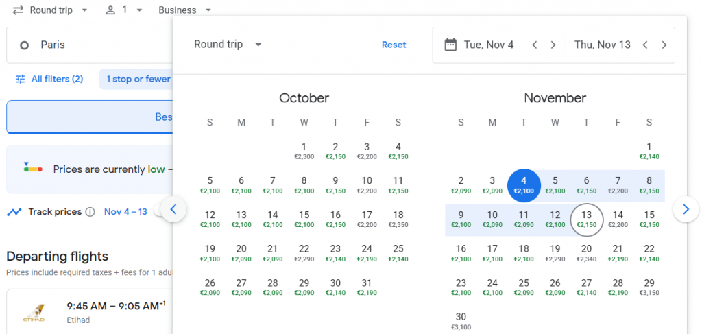 Business Class from Paris to Indonesia