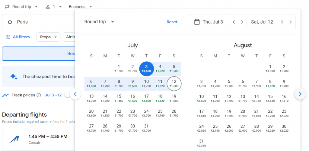 Business Class from Paris to Caribbean