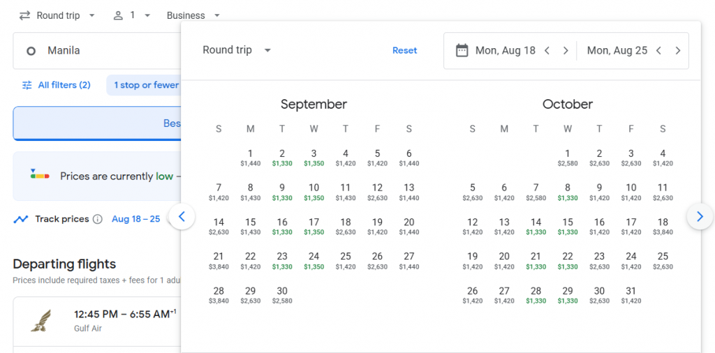 Business Class from Philippines to Milan