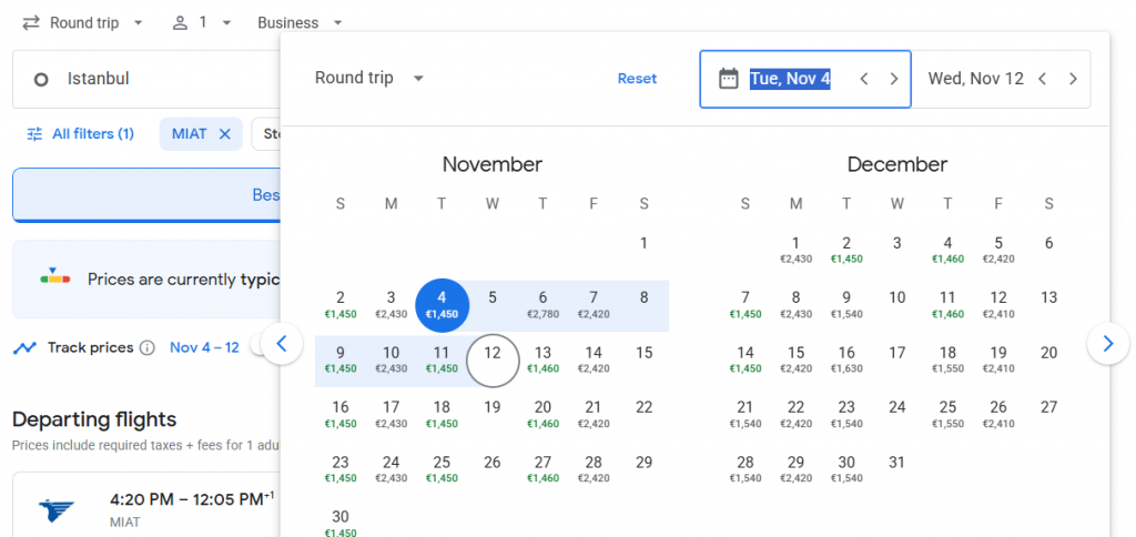 Business Class from Turkey to South Korea