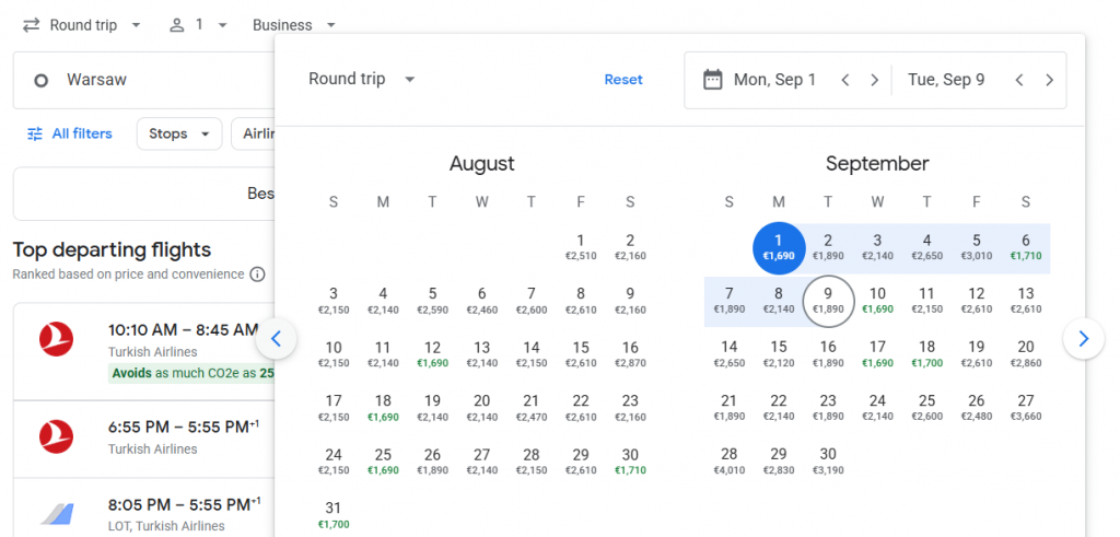 Business Class from Poland to Singapore