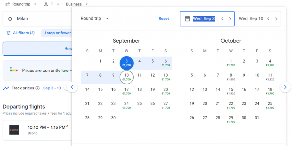 Business Class from Milan to Maldives