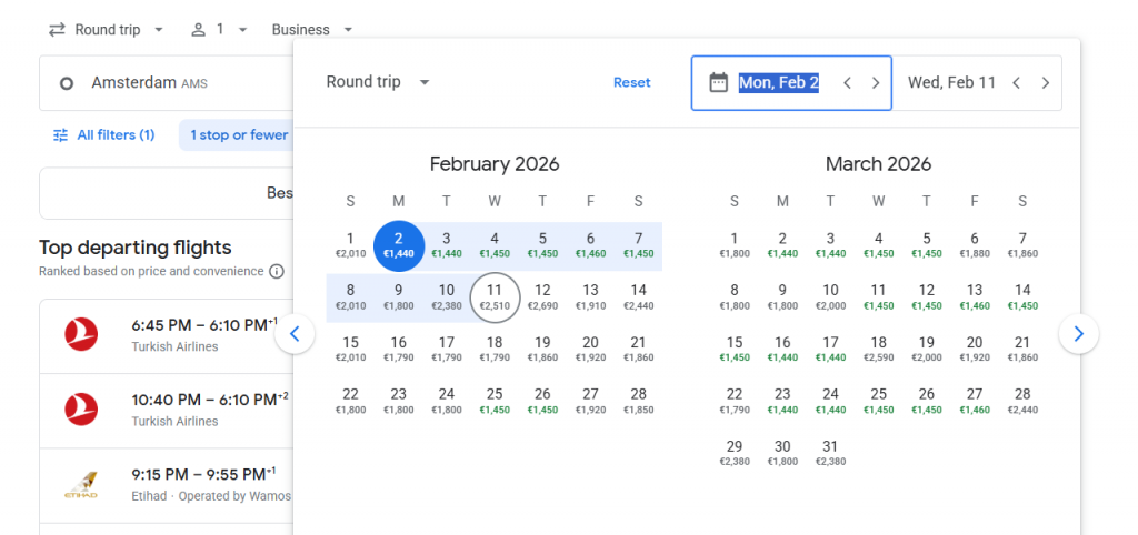 Business Class from Amsterdam to Philippines