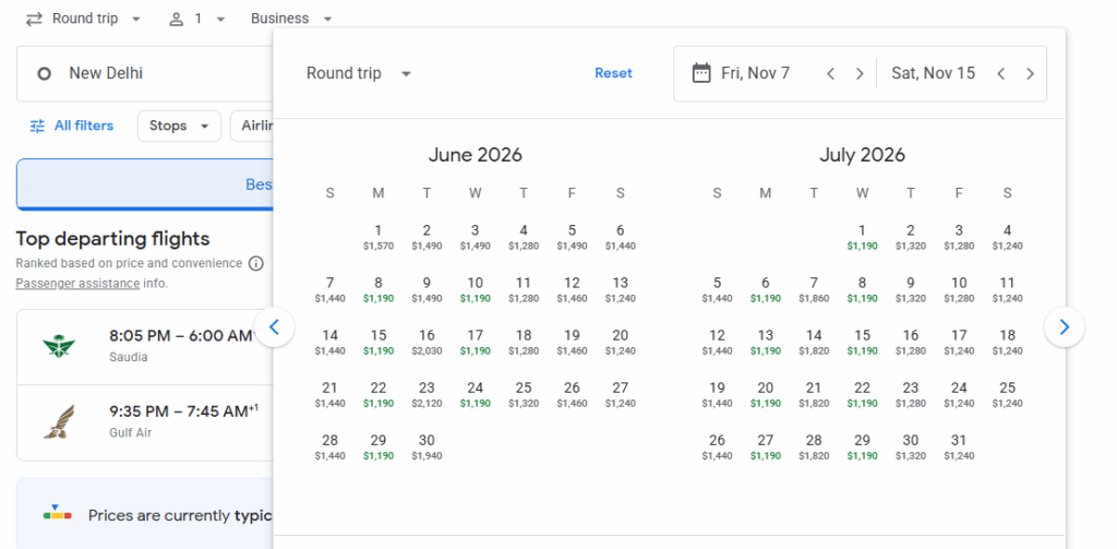 Business Class from New Delhi to Casablanca