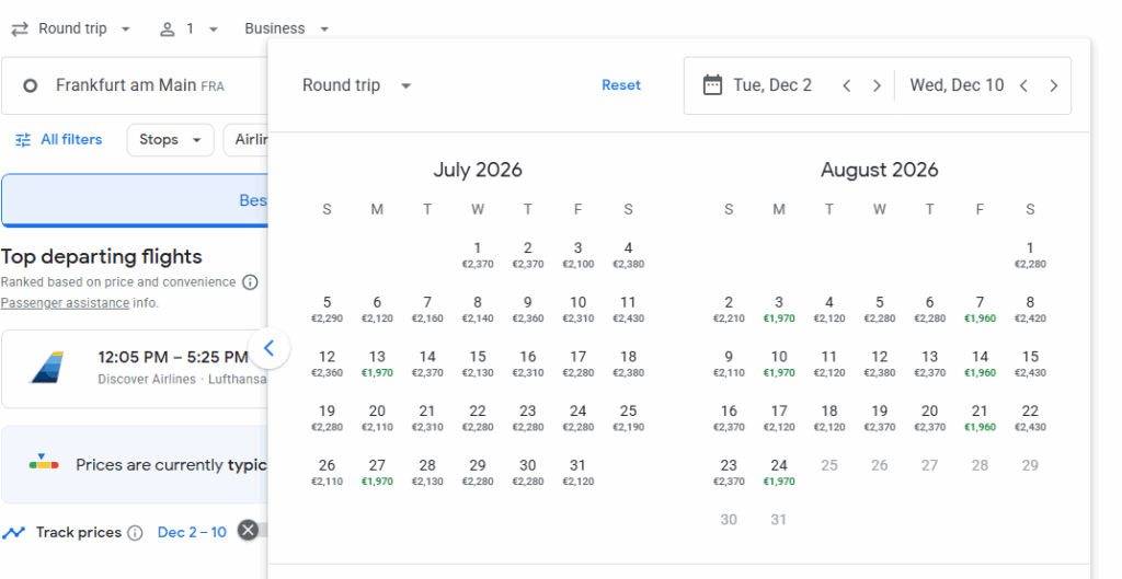 Business Class from Frankfurt to Punta Cana