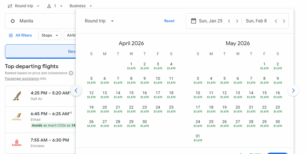 Business Class from Manila to Istanbul