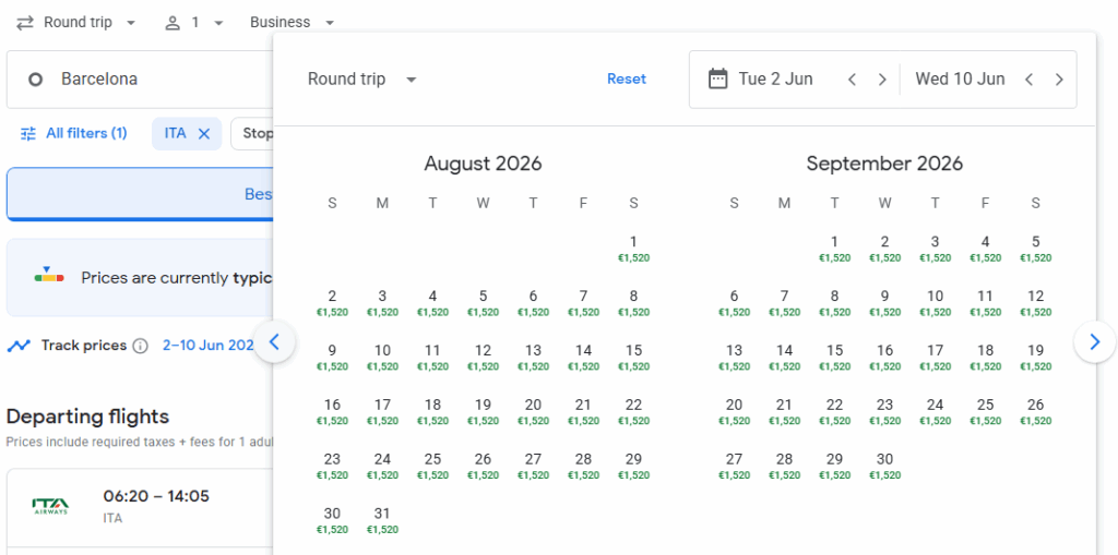 Business Class from Barcelona to Toronto