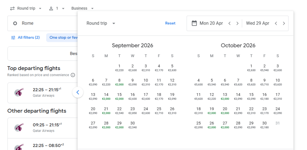5* Business Class Suite from Rome to Singapore