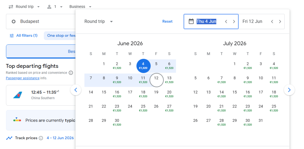 Business Class from Budapest to Xi An